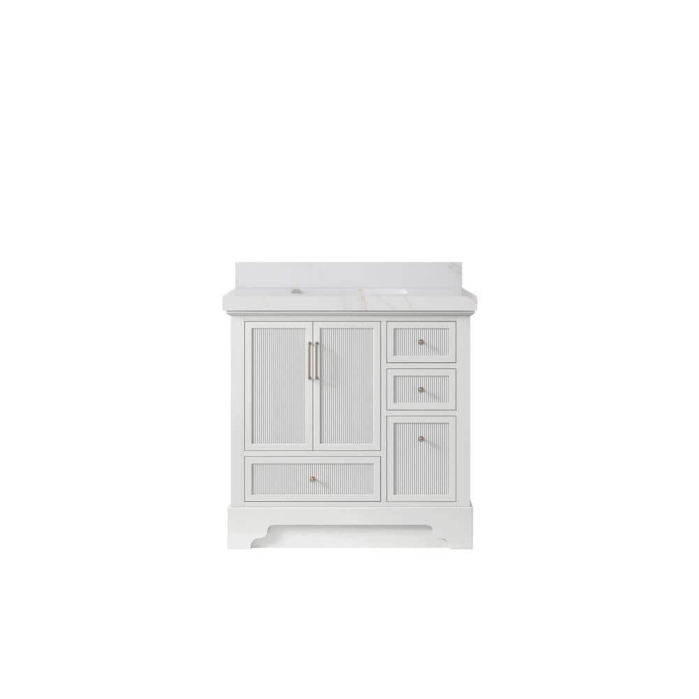 Alys 36 in. W. x 22 in. D x 36 in. H Single Sink Bath Vanity Center in White with 2 in. Calcutta Sienna Qt. Top price history on PriceWatchPro
