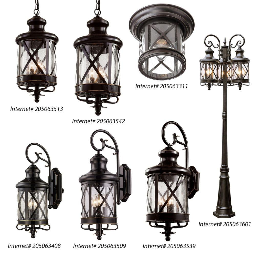 Tennessee 29-Inch Bronze Outdoor Wall Lantern with Bubbled Glass