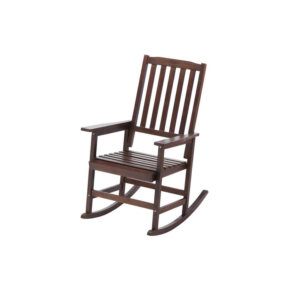 Brown Acacia Wood Patio Outdoor Rocking Chair