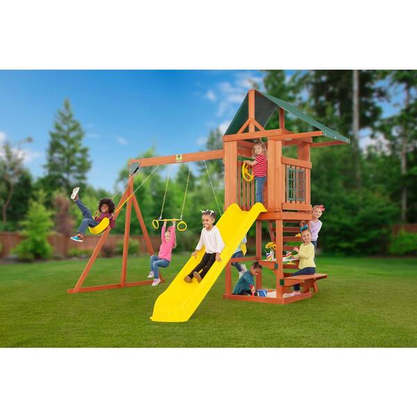 creative cedar designs woodlands wooden playset residential wood playset