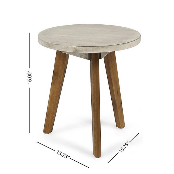Misopily Funky Little Round Handcrafted Acacia Wood Outdoor