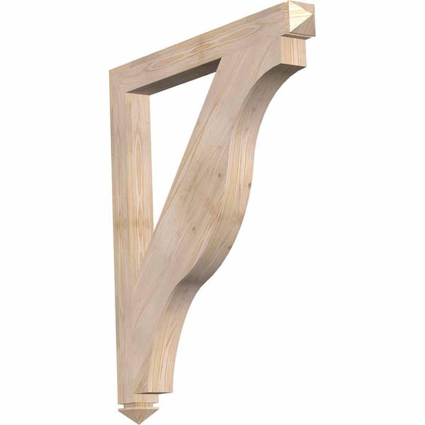 Ekena Millwork 3.5 in. x 44 in. x 38 in. Douglas Fir Funston Arts and Crafts Smooth Bracket