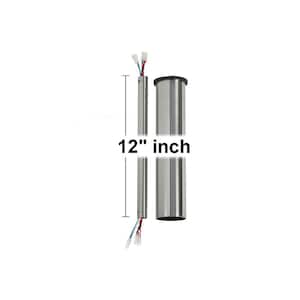 Minimalist 12 in. Brushed Steel Extension Downrod for Minimalist or Minimalist Max Ceiling Fan, Includes Decorative Tube