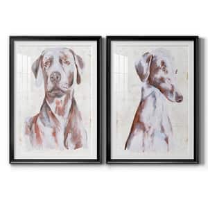 Sitting Dog III By Wexford Homes 2-Pieces Framed Abstract Paper Art Print 22.5 in. x 30.5 in.