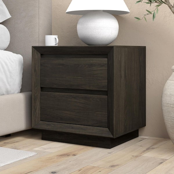 Emmett Alder Brown 2 Drawer 23. 625in. W Nightstand