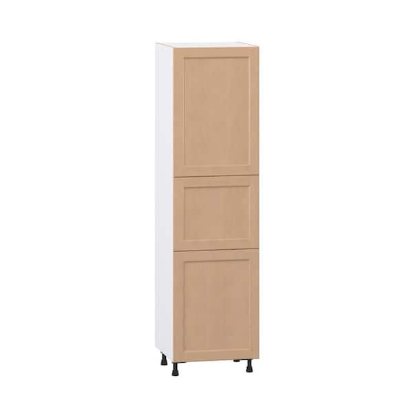 J COLLECTION Lakewood Sugar Cookie Shaker Assembled Pantry Kitchen Cabinet (24 in. W x 89.5 in. H x 24 in. D)