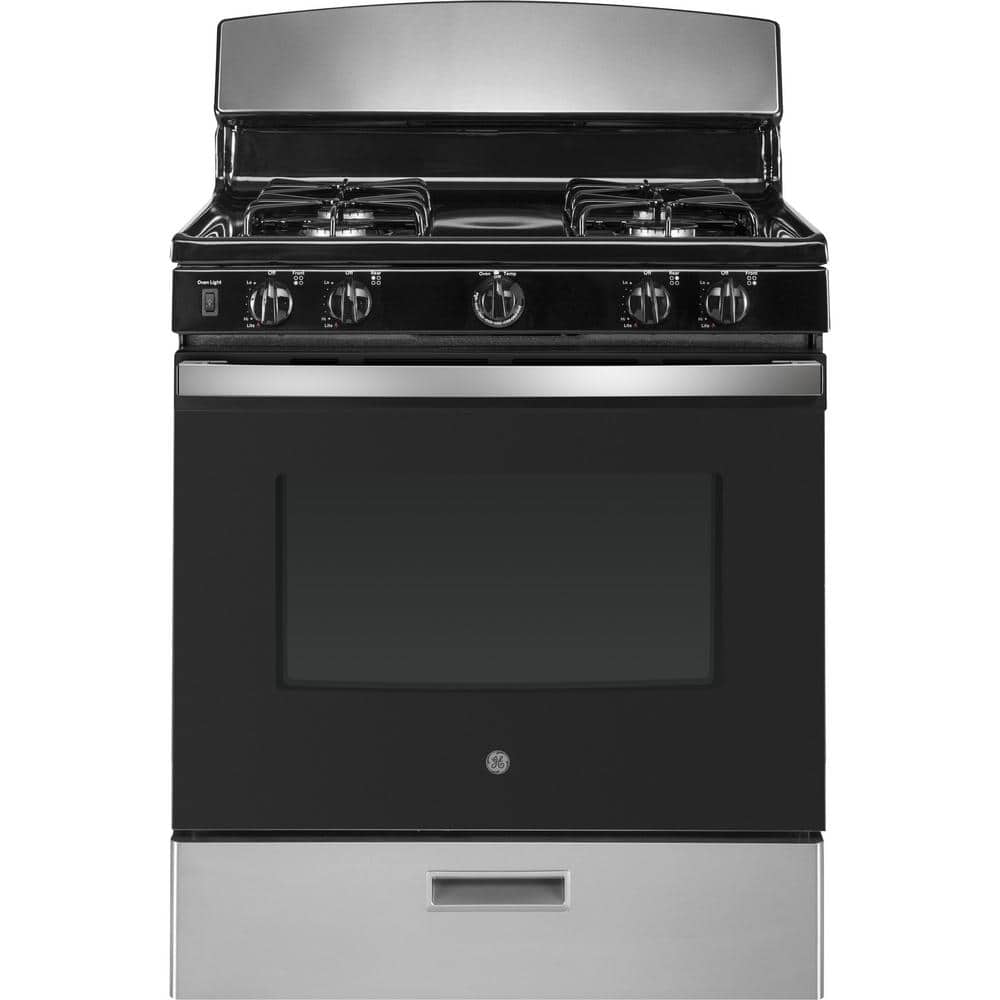 30" Black Stainless Steel Freestanding Natural Gas Range