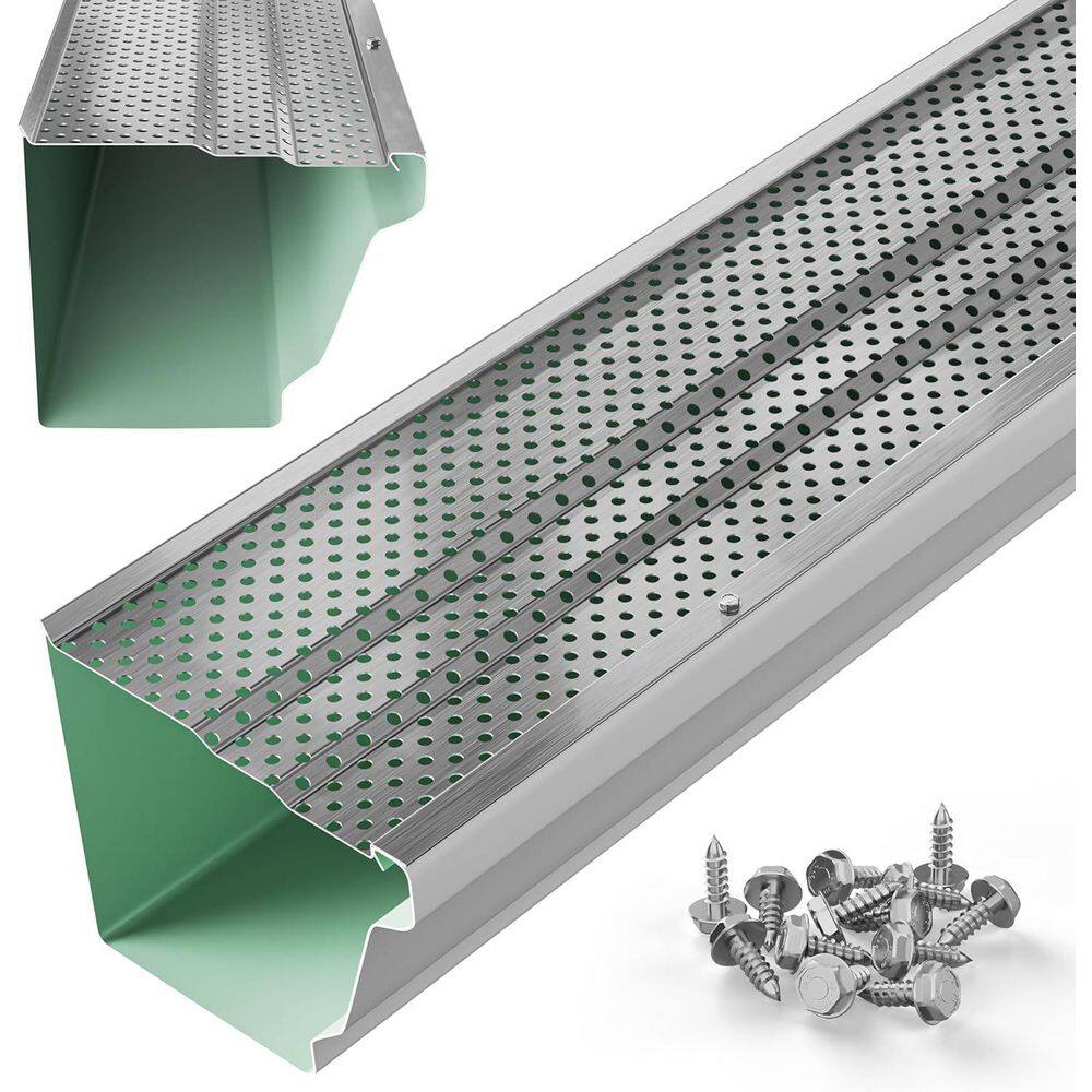 6 in. Gutter Guard-28 ft. Domestic Aluminum Leaf Protection Covers, High-Gloss White price history on PriceWatchPro