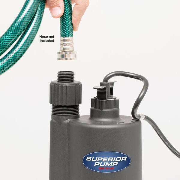 Superior Pump 1/5 HP Submersible Thermoplastic Pool Hose Water Utility Pump Superior Pump 1/5 HP Submersible Thermoplastic Pool Hose Water Utility Pump