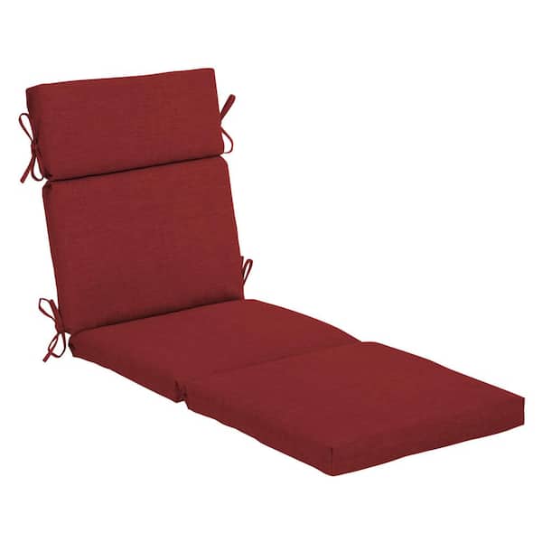 ARDEN 22 in. x 77 in. Outdoor Chaise Lounge Cushion in Ruby Red Leala