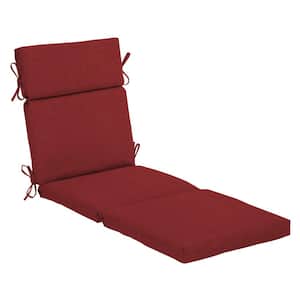 22 in. x 77 in. Outdoor Chaise Lounge Cushion in Ruby Red Leala