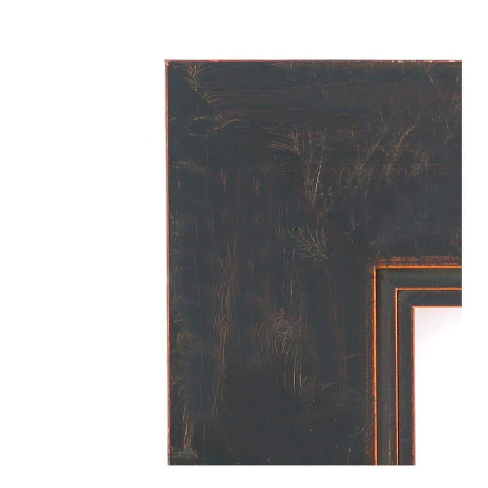 Milano Bronze Beveled Wood Bathroom Vanity Mirror