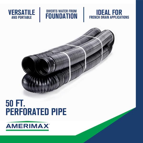 Amerimax Home Products FLEX Drain X Black Copolymer, 46% OFF