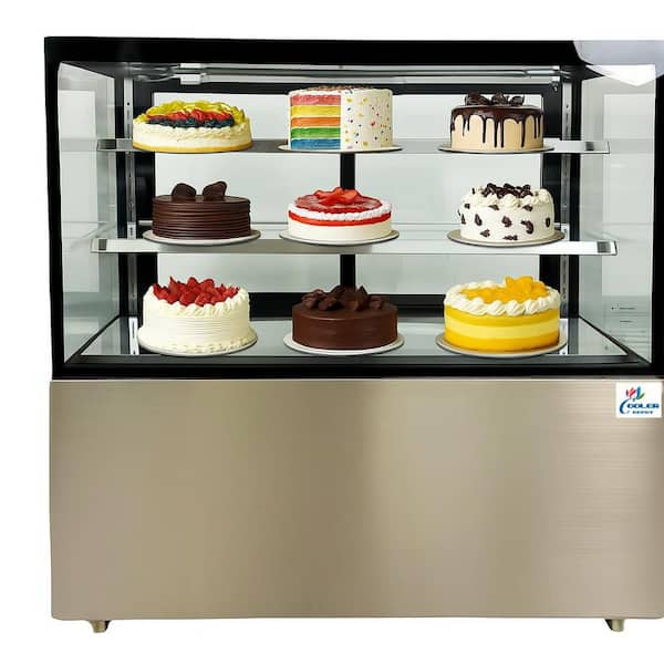 Cooler Depot 48in.W 23 cu.ft Commercial Glass Door bakery Refrigerated Refrigerator Display case in Stainless