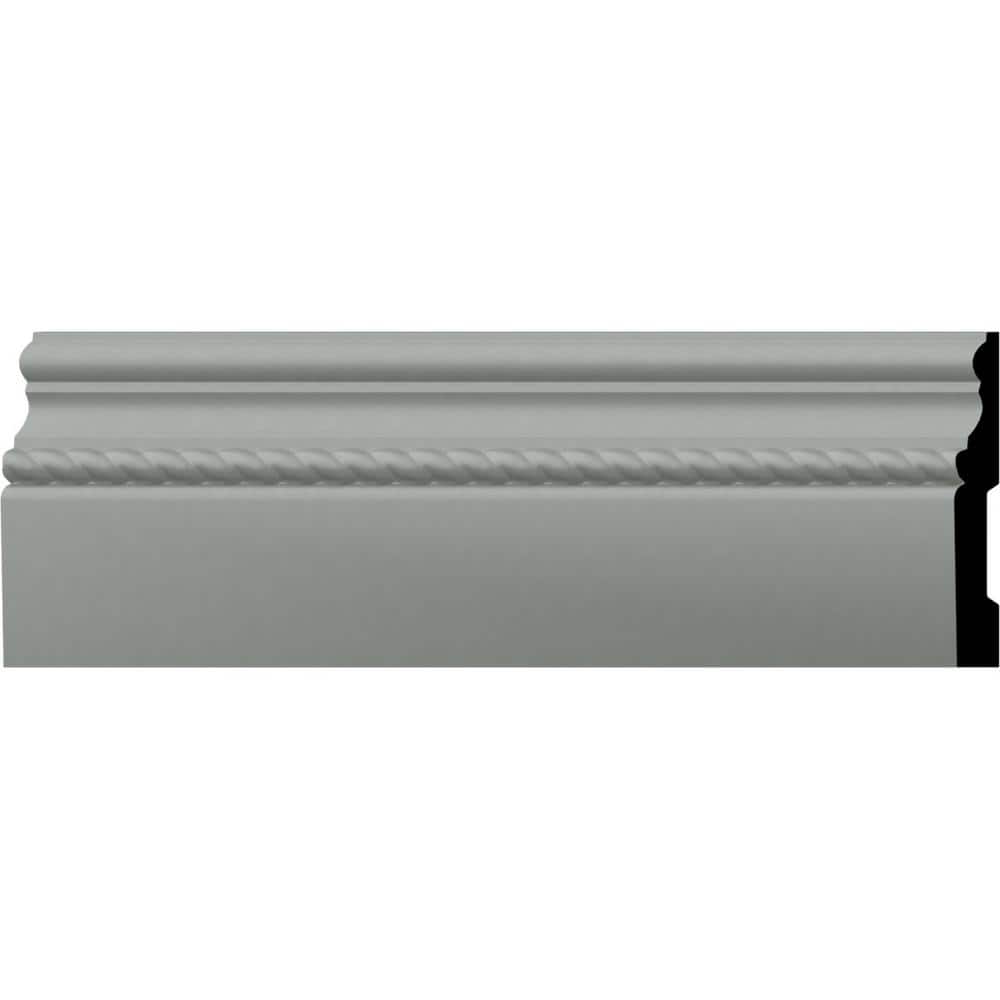 Gray Primed Polyurethane Geometric Baseboard Moulding Sample