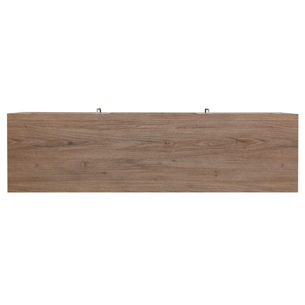 Antiqued Gray Oak TV Stand with Fireplace and Cabinets