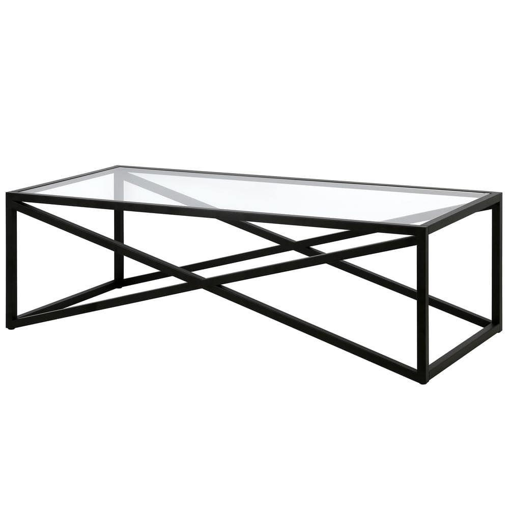 Calix 54" Blackened Bronze Rectangular Glass Coffee Table