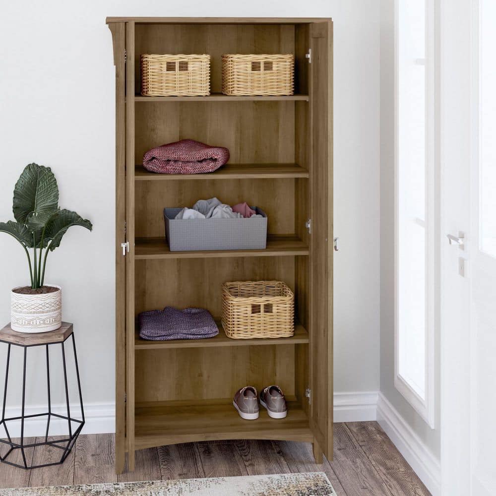 Reclaimed Pine Tall Freestanding Office Cupboard with Adjustable Shelving