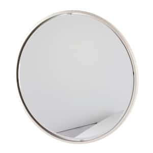 30 in. x 30 in. Minimalistic Round Medium Size Framed Silver Wall Mirror