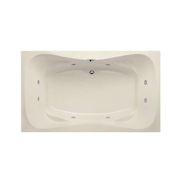 Hydro Systems Providence 60 in. Acrylic Rectangular Drop-in Whirlpool and Air Bath Bathtub in Biscuit