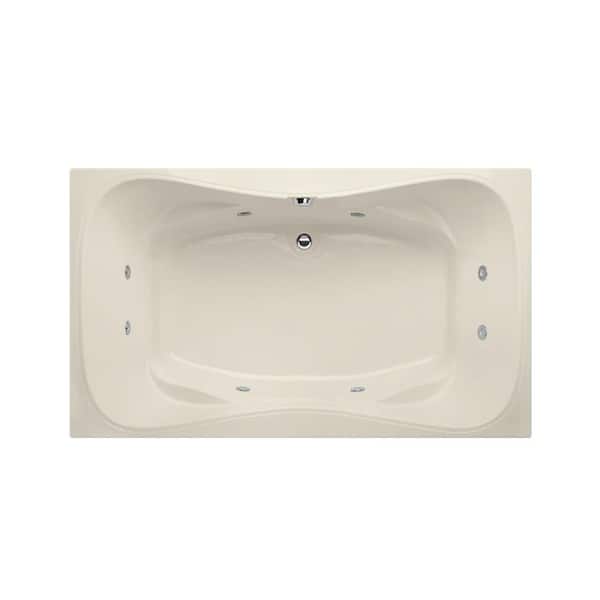 Hydro Systems Providence 72 in. Acrylic Rectangular Drop-in Whirlpool/Air bath bathtub in Biscuit