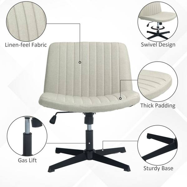 HOMCOM Fabric Swivel Office Desk Chair, Computer Chair with