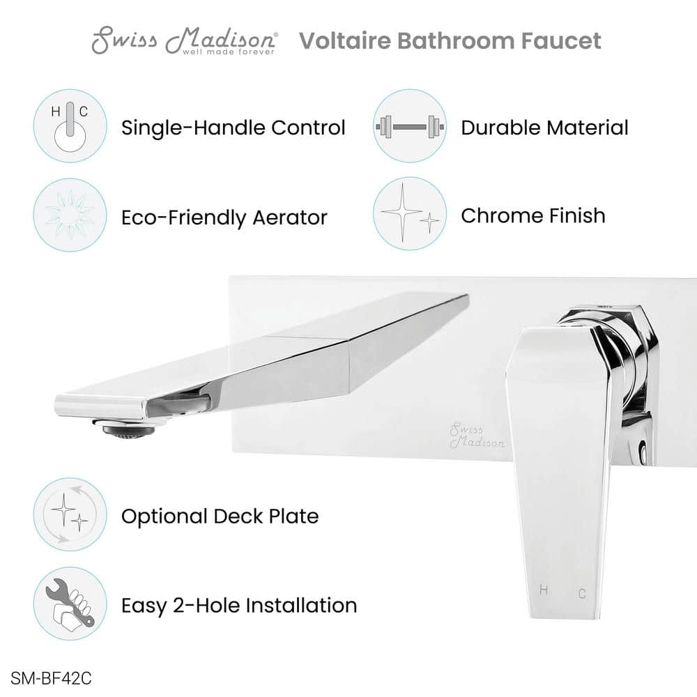 Voltaire Chrome Single-Handle Wall-Mount Bathroom Faucet