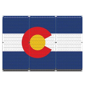 32 in. H x 48 in. W Colorado Flag Design Metal Pegboard 3 Panel Set