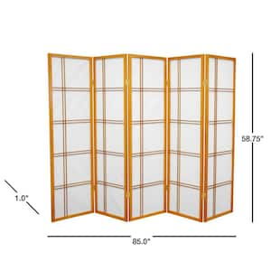 5 ft. Honey 5-Panel Room Divider