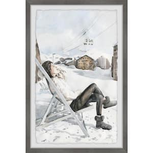 "Enjoying the Winter" by Eyre Tarney Framed People Art Print 36 in. x 24 in.