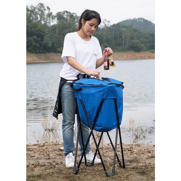 PLAYBERG Folding Camping Outdoor Cooler Bag in Blue The Home  Depot