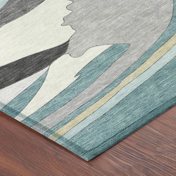 Chantille Machine Washable Indoor/Outdoor Abstract ACN2777 Teal 10 ft. x 14 ft. Area Rug