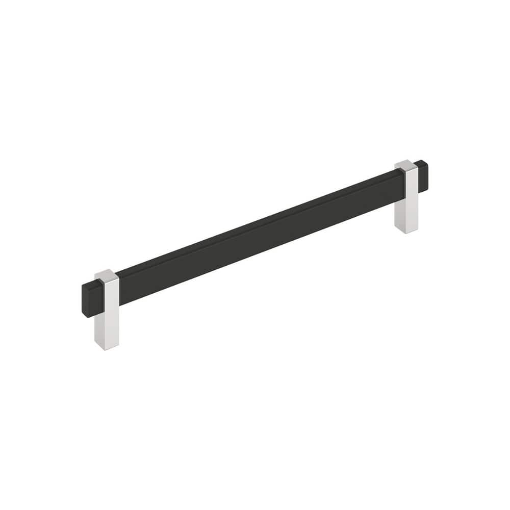Mulino 8-13/16 in. (224 mm) Center-to-Center Modern Matte Black/Polished Chrome Bar Cabinet Pull price history on PriceWatchPro