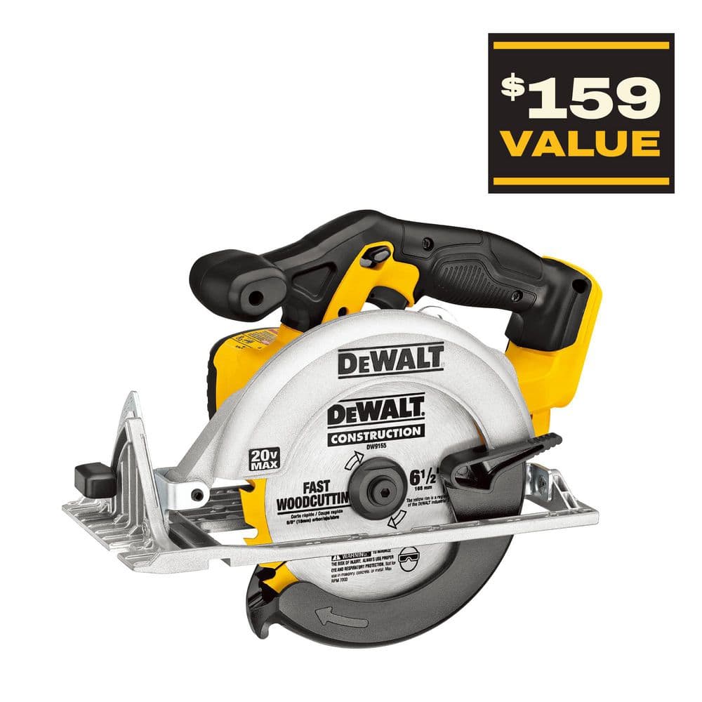 DEWALT 20V MAX Cordless 6.5 in. Sidewinder Style Circular Saw (Tool Only) DCS391B - The Home Depot