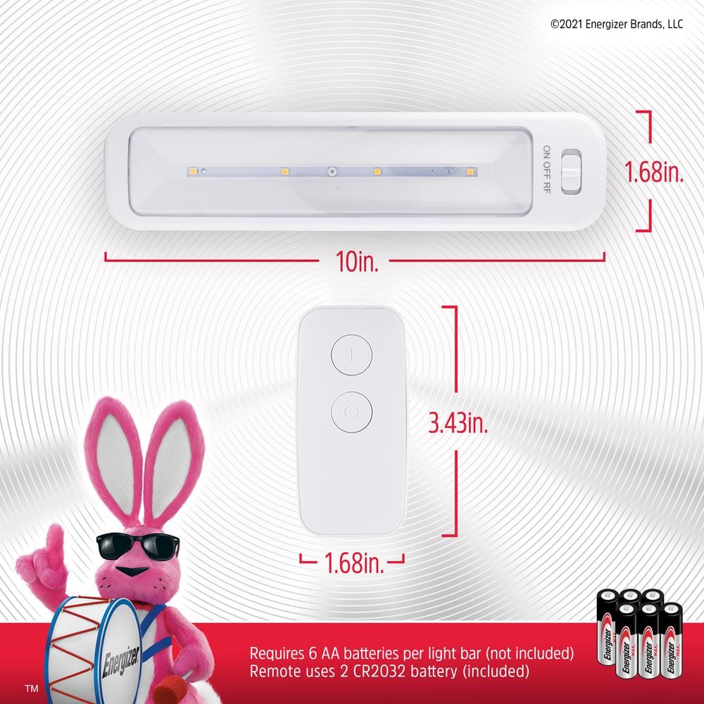 Energizer 10-inch White LED Light Bar with Remote