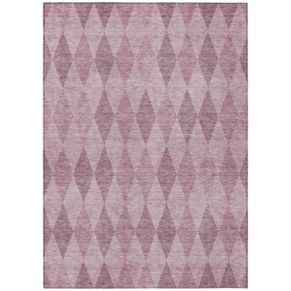 Blush 9 ft. x 12 ft. Woven Geometric Rectangle Indoor/Outdoor Area Rug
