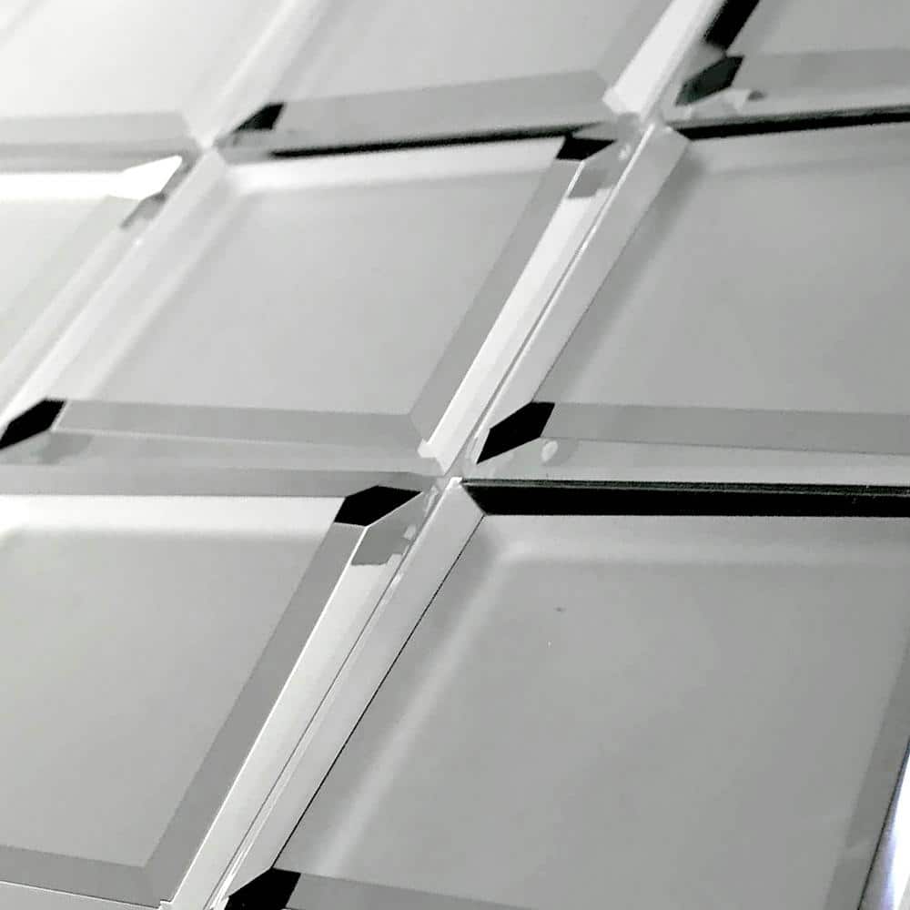 Silver Frosted Matte Beveled Glass Mosaic Tile