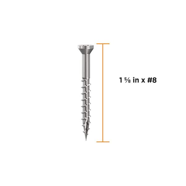1-5/8 in. #8 316 Stainless Steel Premium Star Drive Trim Screws (350-Count)