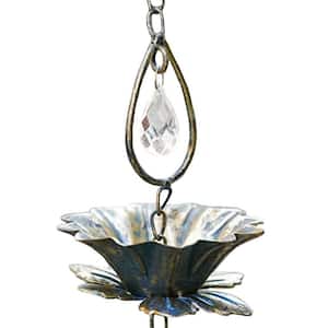 Acrylic Teardrop Flower Cup Rain Chain 8.5 ft. Leaf Frames Outdoor Decoration Downspout Replacement