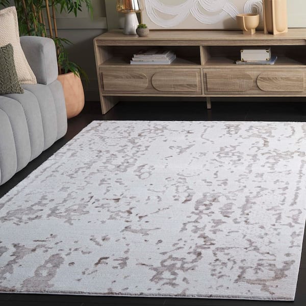 Slate 9 ft. x 12 ft. Beige/Brown Abstract Area Rug
