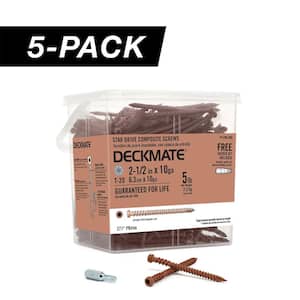 DECKMATE 5-Pack #10 x 2-1/2 in. Brown Star Drive Pan-Head