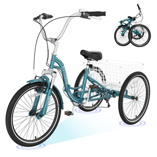 MOONCOOL Folding 20 in. 7 Speed Adult Tricycles, 3-Wheels Cruiser