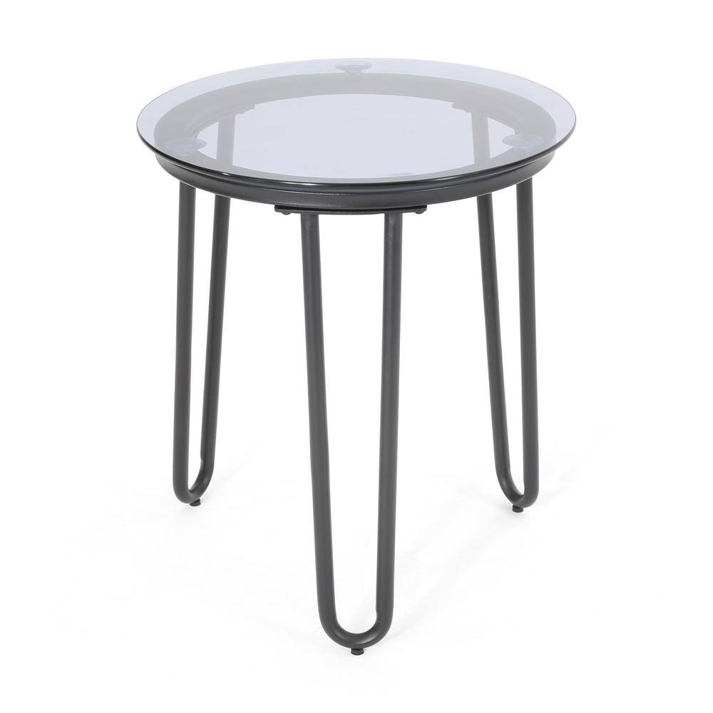 18 in. Black Round Metal Outdoor Side Table for Poolside, Patio, Garden and Deck price history on PriceWatchPro