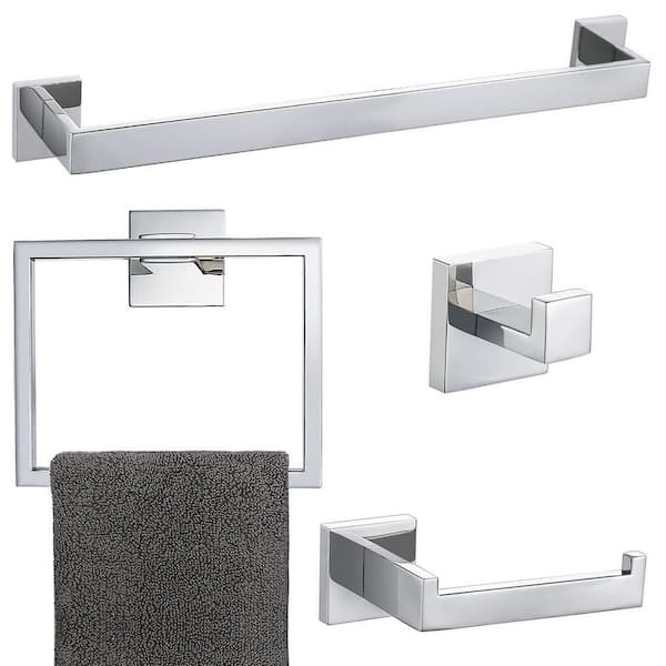 Stainless Steel Bathroom Accessories Set Chrome Wall Mount