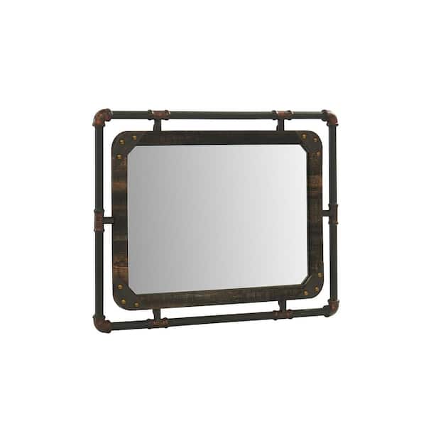Furniture of America Medium Rectangle Sand Black Contemporary Mirror (23.46 in. H x 37 in. W)