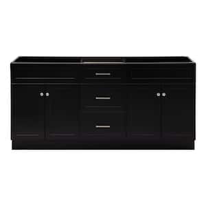 Hamlet 72 in. Freestanding Bathroom Vanity Cabinet without Top in Black (Assembled)
