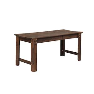 40 in. Brown Fir Wood Outdoor Ottoman Bench