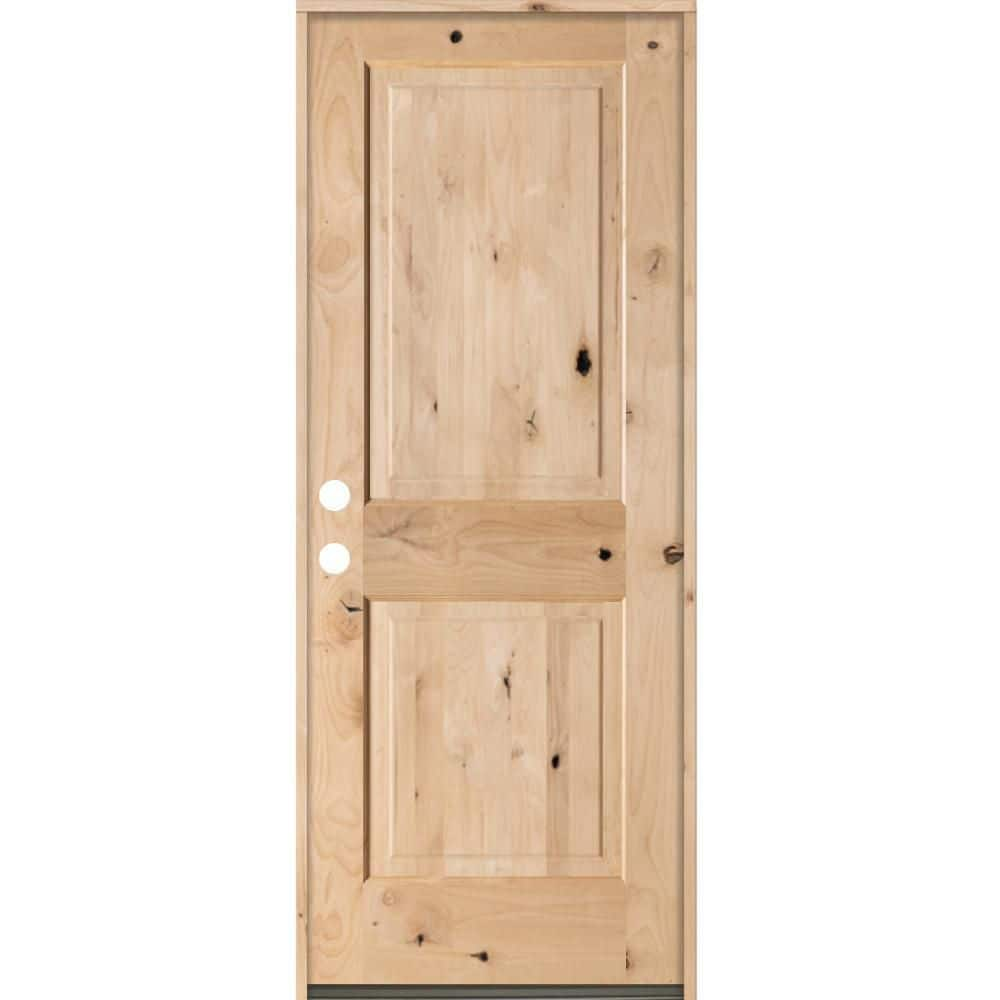 Krosswood Doors 30 in. x 80 in. Rustic Knotty Alder Square Top Right ...