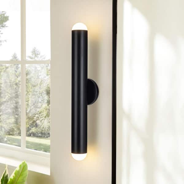 Rennnsan Jaden 2-Light Black Dimmable Modern Linear LED Wall Sconce