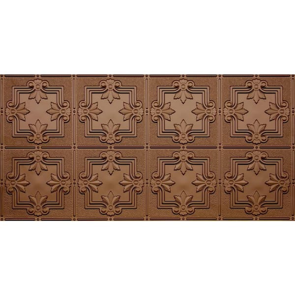 Global Specialty Products Dimensions 2 ft. x 4 ft. Glue Up Tin Ceiling Tile in Fused Bronze